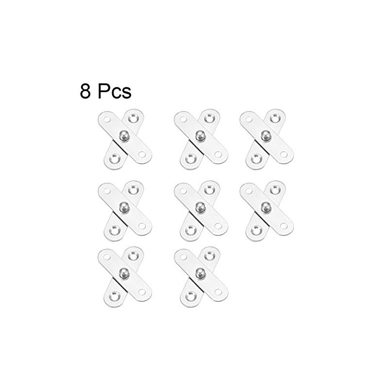 sourcing map 8 Sets Stainless Steel 360 Degree Rotating Door