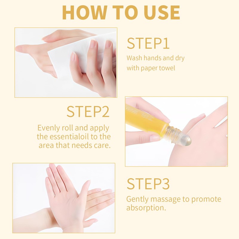 1 Stück Nagelhautöl Roller, Nagelhautpflege-Öl, Nagelöl Cuticle Oil Pen,Roll-On Nagelpflege,Nagelhautöl-Stift