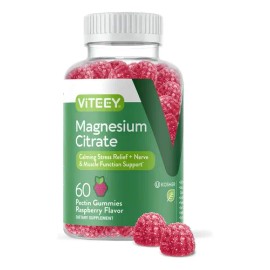Viteey Magnesio Citrato Gomitas Frambuesa 60 Unidades Suplemento Vegano