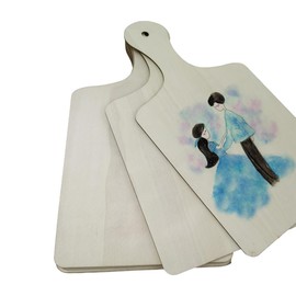 12 Pack Unfinished Wood Mini Cutting Boards, 11.8x6.3 Inch Rectangular Craft Trays with Handle - Ideal for DIY Holiday Decor (Thanksgiving/Christmas), Kitchen Fruit Serving & Handmade Projects