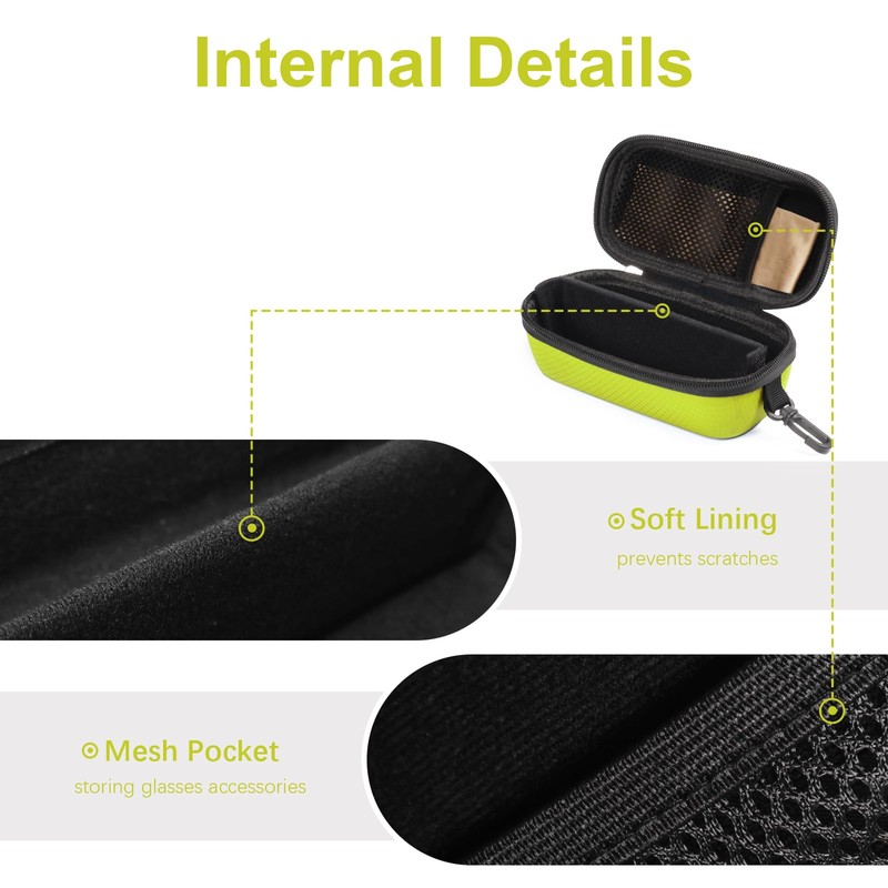 Bukere Double Eyeglasses Case with Adjustable Slots, EVA Hard-shell Travel