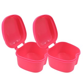 Dent Art Denture Boxes, Retainer Box Orthodontic Mouth Guard Dental Storage Container/Teeth Storage Box in Pink Color (2)