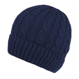 ANGELA & WILLIAM BN2385 Beanie for Women and Men with Sherpa Fleece Lining (Navy)