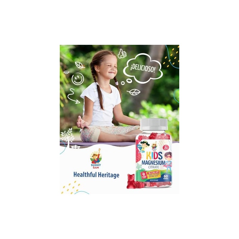 SUNNY SAM- Gomitas de Magnesio para Niños y Adultos 100mg