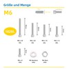 WZHUIDA WZHUIDA 102 Stck M6 Schrauben Set, Zylinderschrauben mit Muttern