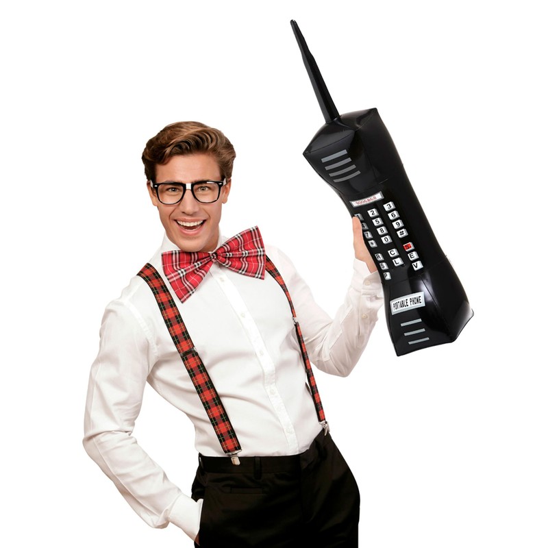 Widmann 01454 - Aufblasbares Handy, 77 cm, Telefon, Polizei, Karneval,