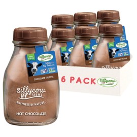 Sillycow Farms Hot Chocolate Mix Truffle Flavor | Vegan, Nut Free Certified Quality Cocoa Powder | Gluten-Free, Non-GMO & Dairy-Free | Reusable Packaging | 16.9 Oz Reusable Glass Bottle - Pack of 6