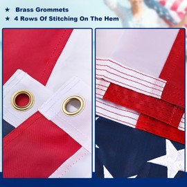 3x5 American Flags Polyester-USA 3x5FT Outdoor Heavy Duty Flag- Embroidered Stars Sewn Stripes Grommets USA Flag