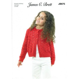 James C Brett JB675 Knitting Pattern Childrens Cardigan in It's Pure Cotton DK