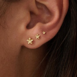 Flat Back Earrings for Women Small Screw Flatback Earring Set Summer Beach Vacation Outfits for Women Trendy Jewelry Gifts