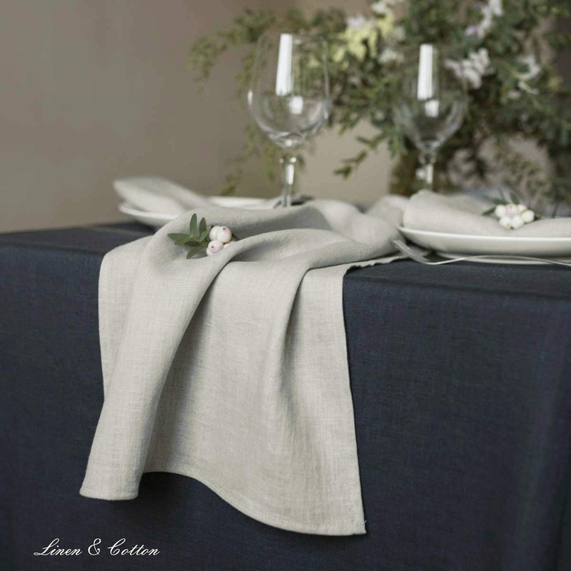 Linen & Cotton Table Runner Cloth Hygge in 100% Linen,