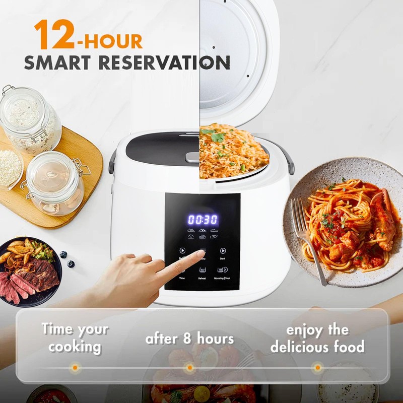Yollnia 3L Rice Cooker 12 cups (Cooked), Mini Digital Rice