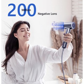 LAILISI Hair Dryer by LIALISI, 360° Nozzle, 3 Heat Settings, 110,000 RPM Motor, White