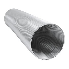 Flex Tubing 3 M (Single), 5 M (Dual Layer) DN 50 63 71 76 80 100 125 150 160 180 200 224 250 Aluminium Ventilation Pipe Flexible Aluminium Tube Aluminium Hose Pipe, Silver