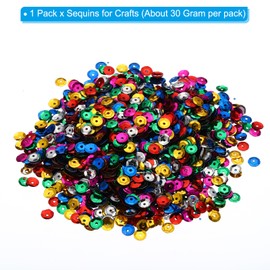 PATIKIL 30Gram Sequins for Crafts, 1Pack Colored Sequin and Spangles Craft Supplies for DIY Making Clothes Nails Greeting Card Scrapbook Decoration, Button Style