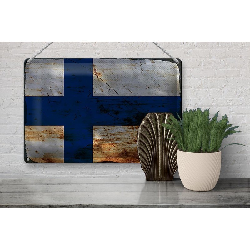 Tin Sign Finland Flag 30 x 20 cm Flag of