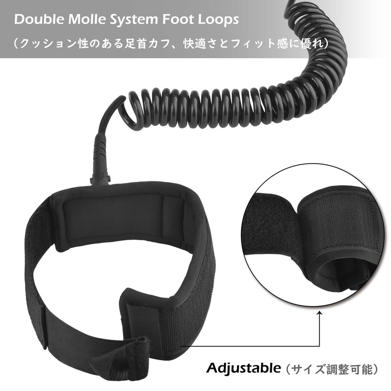 TRIWONDER Leash Cord for Shortboard Surfing Cord Leash Elastic Coil