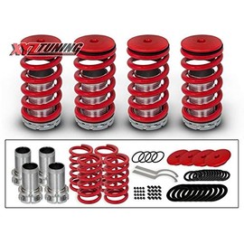 Rtunes Racing Red Adjustable Coilover Coil Springs Lowering Suspenion Kit Compatible for 90-01 Acura Integra 90-02 Honda Accord & 88-00 Civic & 93-97 Del Sol & 88-91 CRX & 92-01 Prelude