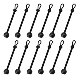 Universal Bungee Tie Downs, MARRTEUM Ball Bungee Cords Multipurpose Elastic String for Tents, Canopies, Tarp (12 Piece, Black)