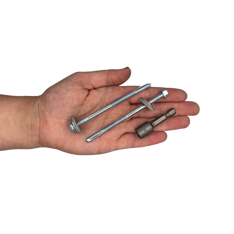 (Pack of 40) Zinc Plated Steel, Hex Head Self Drilling