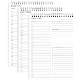 Hourly Schedules 3 Pack - To Do List Notepad 3 Pack, B5(6.5" x 9.8"), Daily Planner for Organizing, Suitable for School&Office&Home, PVC cover