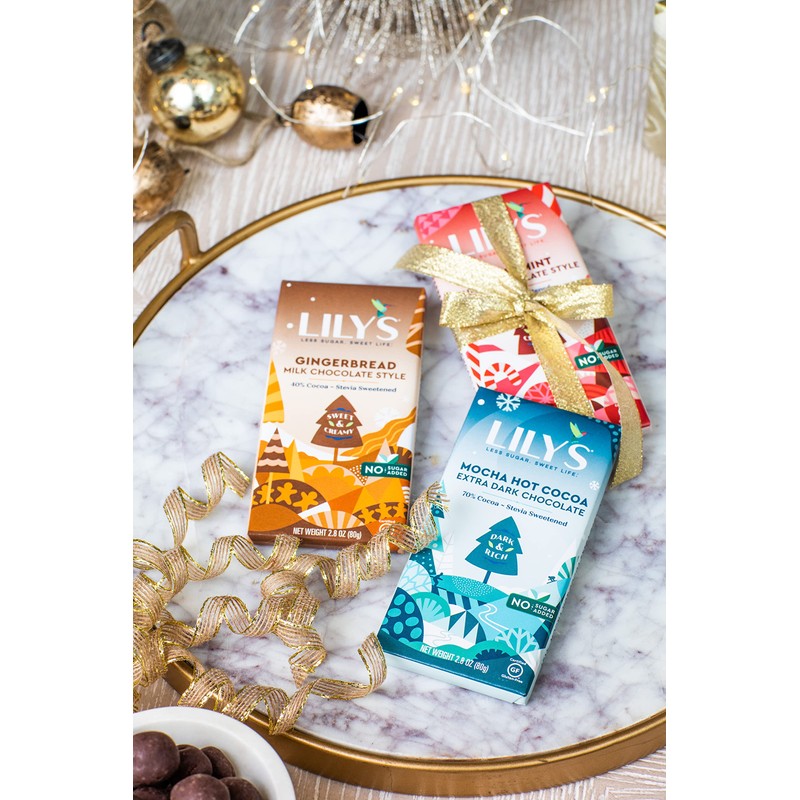 LILY'S White Chocolate Style Peppermint No Sugar Added Sweets, Christmas,