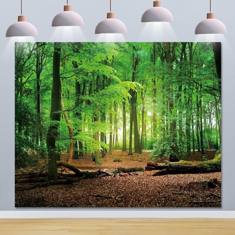 Spring Jungle Forest Backdrop 10x8ft Camping Themed Baby Shower Backdrops