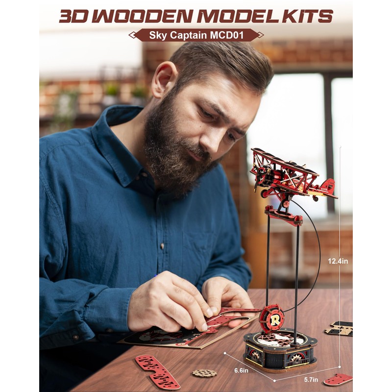 ROKR 3D Wooden Puzzles for Adults,Gravity Swing Model kit, 163Piece