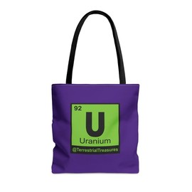 In My Element Uranium 92 Purple Tote Shopping Bag Uranium Glass Hunter Apparel - size: Large