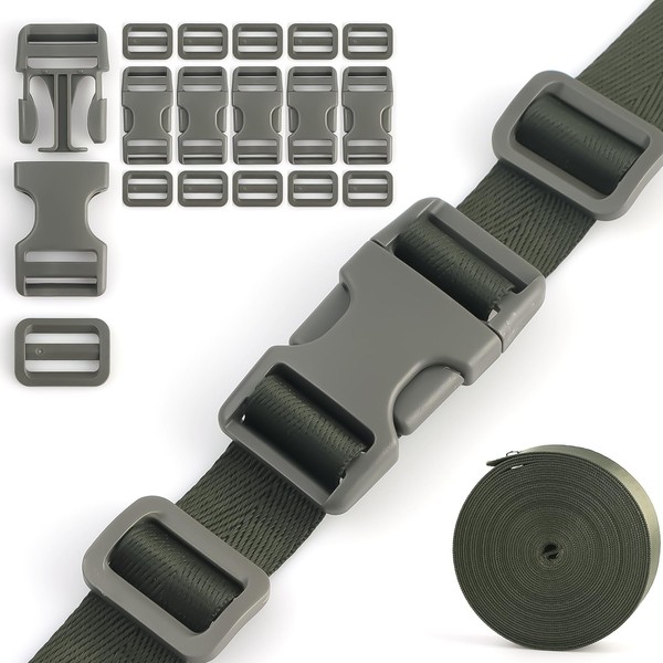 LEBATSION Buckles Straps Kit 1'' - 6 PCS Dual Side
