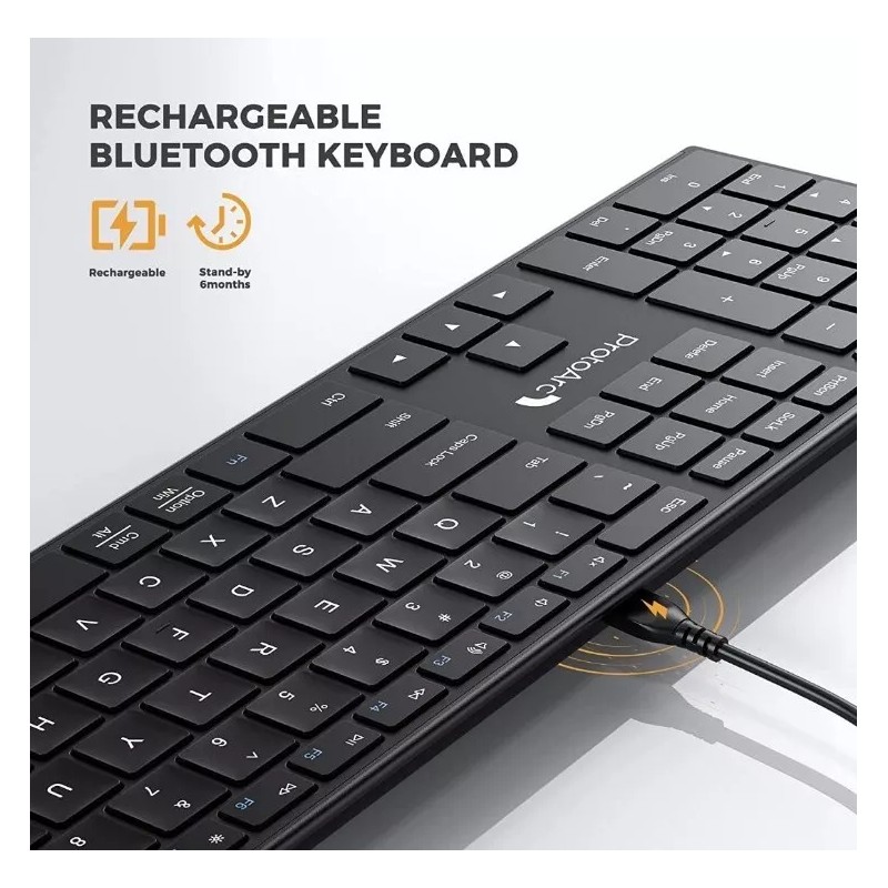 Ultra Left-Handed Wireless Keyboard Bluetooth 2.4G Ultra-Thin Rechargeable Silent NEW!