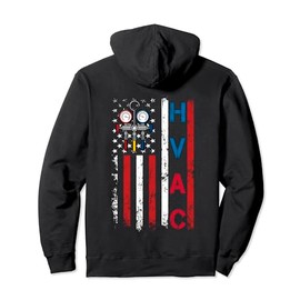 HVAC Technician American Flag USA Vintage HVAC Tech Pullover Hoodie