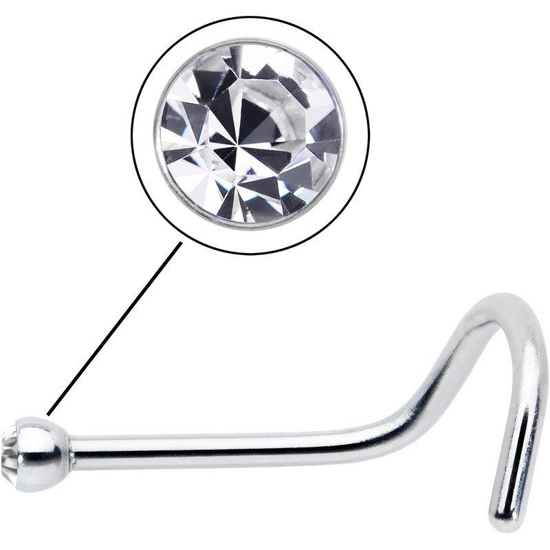 Body Candy Stainless Steel 1.57mm Clear Accent Micro Nose Stud