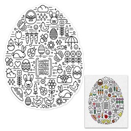 Hying Happy Easter Bunny Eggs Background Clear Stamps for Card Making, Cute Animals Flowers Stamps Cartoon Chick Duck Rubber Stamps Transparent Seal for DIY Scrapbooking Photo Album Decor Supplies