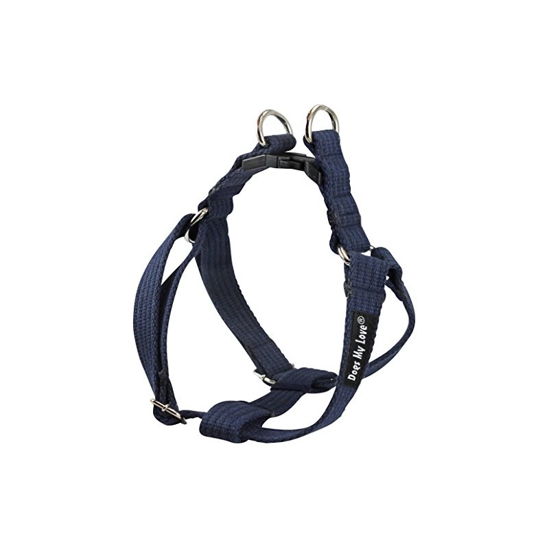 Cotton Web Adjustable Dog Step-in Harness 4 Sizes Blue (Small: