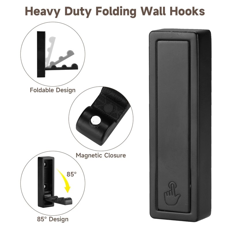 Folding Hooks 4 Pack Foldable Coat Hook Heavy Duty Wall