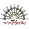 Cellus (50) Aluminum Rivets 1/4" x Grip (1/2" to 5/8)