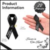 joonnair Black Satin Brooches and Elastic Funeral Bracelets Set for