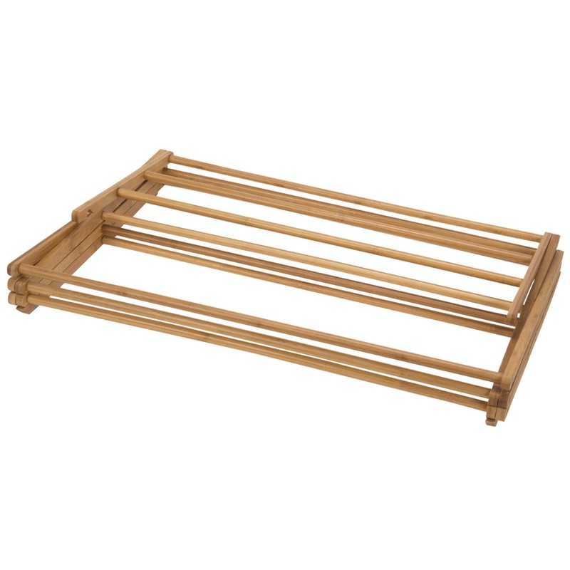 Household Essentials Bamboo Folding Clothes Drying Rack, Upscale Laundry Rack