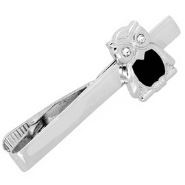 Silver Black Owl Tie Clip Tie Bar Tie Clip n02949, Brass, No Gemstone