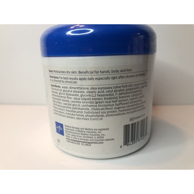 Medline Remedy Moisturizing Cream Dermatology Series 16 Oz Hydrates