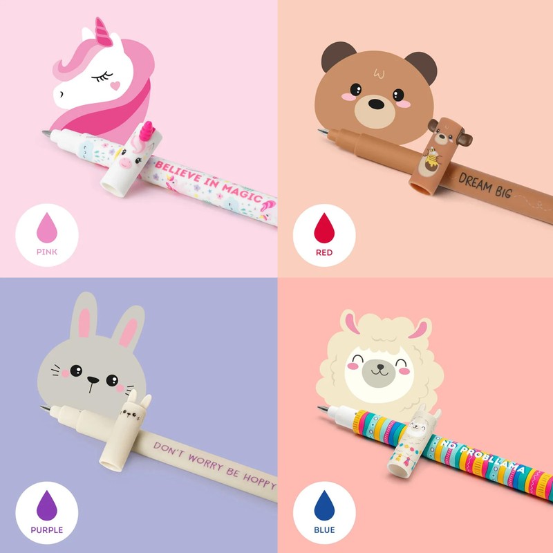LEGAMI Pen Set [12 Pieces], Erasable Gel Pens with Hippo,