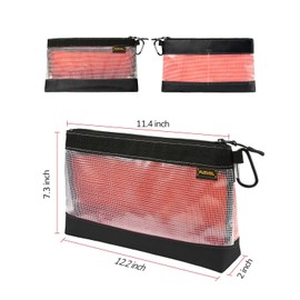 Clear Tool Pouch, Small Tool Bag, 12" Zipper Pouch, Tool Pouch Bag for Tool Box Organizers and Storage, Heavy Duty Small Tool Pouch for Men and Women,3 Pack