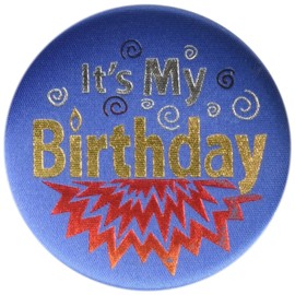 Beistle It's My Birthday Satin Button (Blue 2" Party Accessory