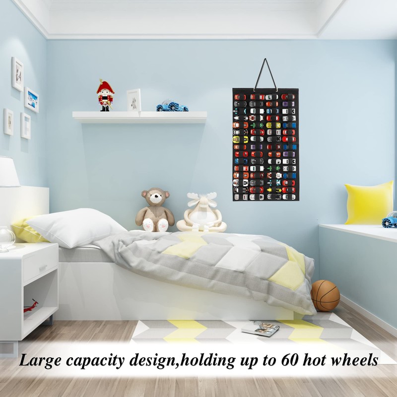 JOYMOMO Hanging Storage Organizer for Hot Wheels Felt Display Case