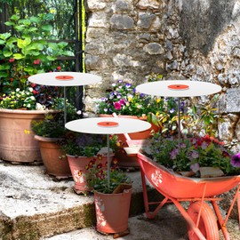 CroBlissful 3 Pack 16 Inch Plants Shade Cover for Outdoor 65% Disk Sun Umbrella Shade Cloth with 24 Inch Stainless Steel Rod for Garden Outdoor Potted Live Plants