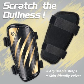 WVVOU Football Shin Pads for Youth Adults, Kids Soccer Shin Guards for Soccer Boys Girls, Double Adjustable Straps Football Shin Guards, Super Impact Resistance, Lightweight, Breathable