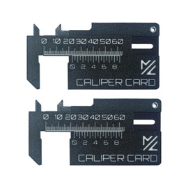 Hikiwin 2 Pcs Mini Vernier Caliper Keychain, Miniature Measuring Tool Double Scale Manual Micrometer, Millimeter Gauge Movable Precision Pocket Vernier Caliper Keyring, Black