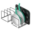 KORRTFID Kitchen Cabinet Organizer, 2PSC Steel Cookware Holder, Divided Holder