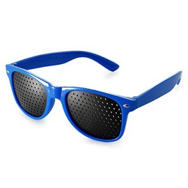 Ganzoo Pinhole Glasses/Grid Glasses for Eye Training for Relaxation, with Foldable Arms, Shape B, Ganzoo Brand #9739bl_b